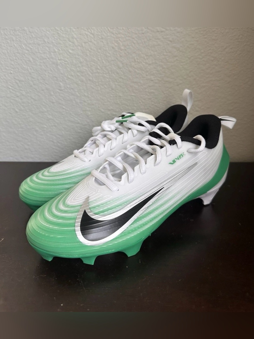 Nike Vapor Speed 3 Football Cleats White Green HM8849-100 Size 8